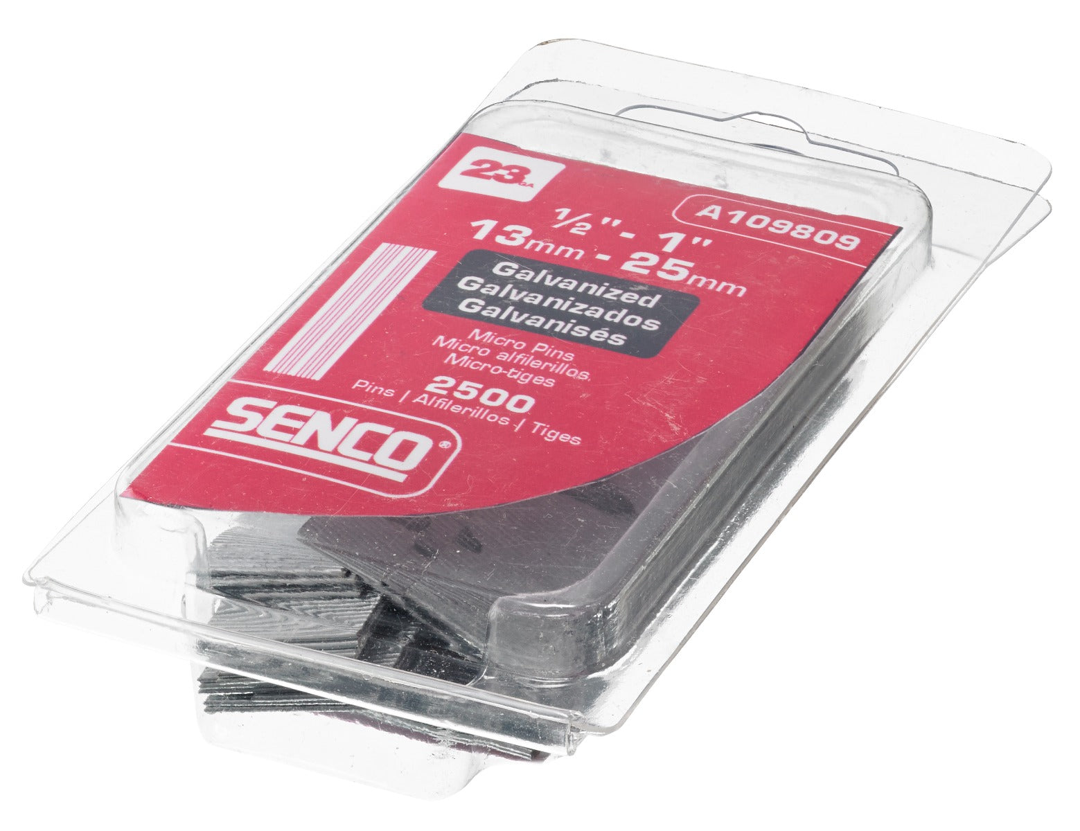 Senco 23 Ga.  Clamshell Variety pack, Straight Strip 1/2in-1in Micro Pins A109809