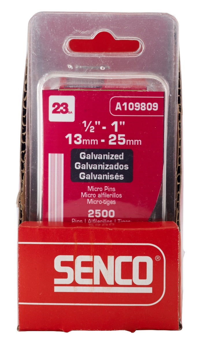 Senco 23 Ga.  Clamshell Variety pack, Straight Strip 1/2in-1in Micro Pins A109809