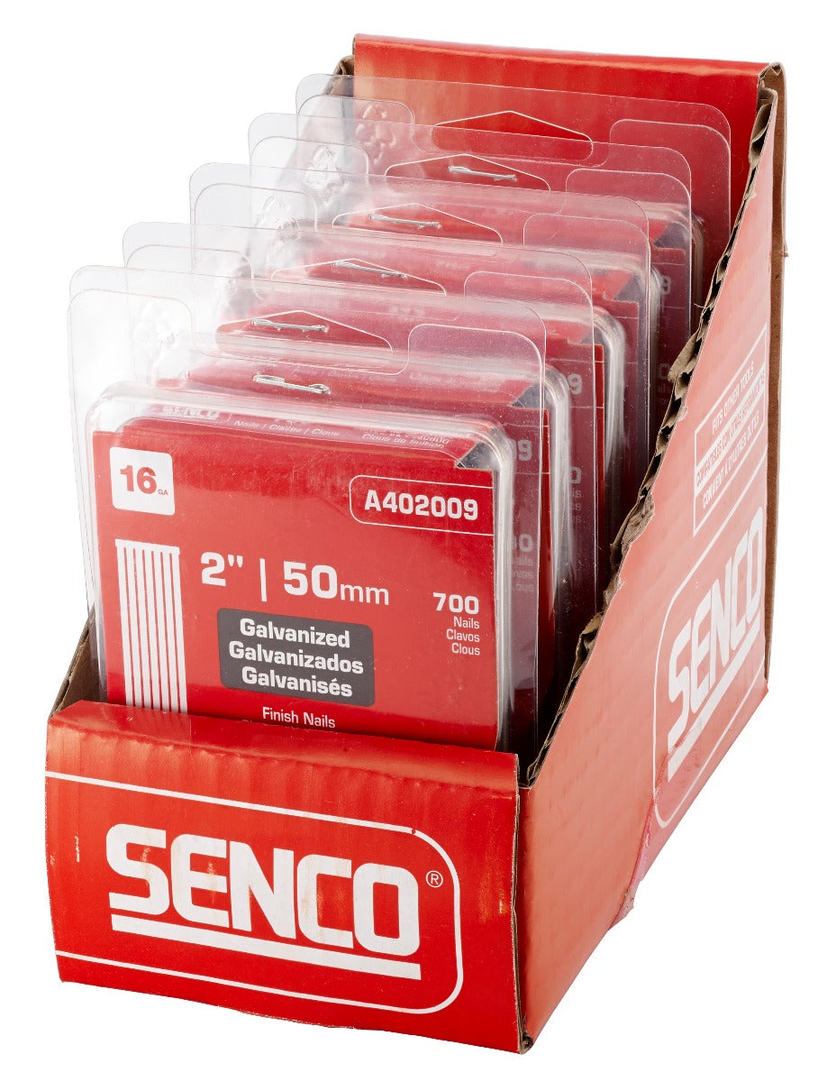 Senco 16 Ga.  Clamshell Pack , 16 x 2in Straight Strip Finish Nails A402009
