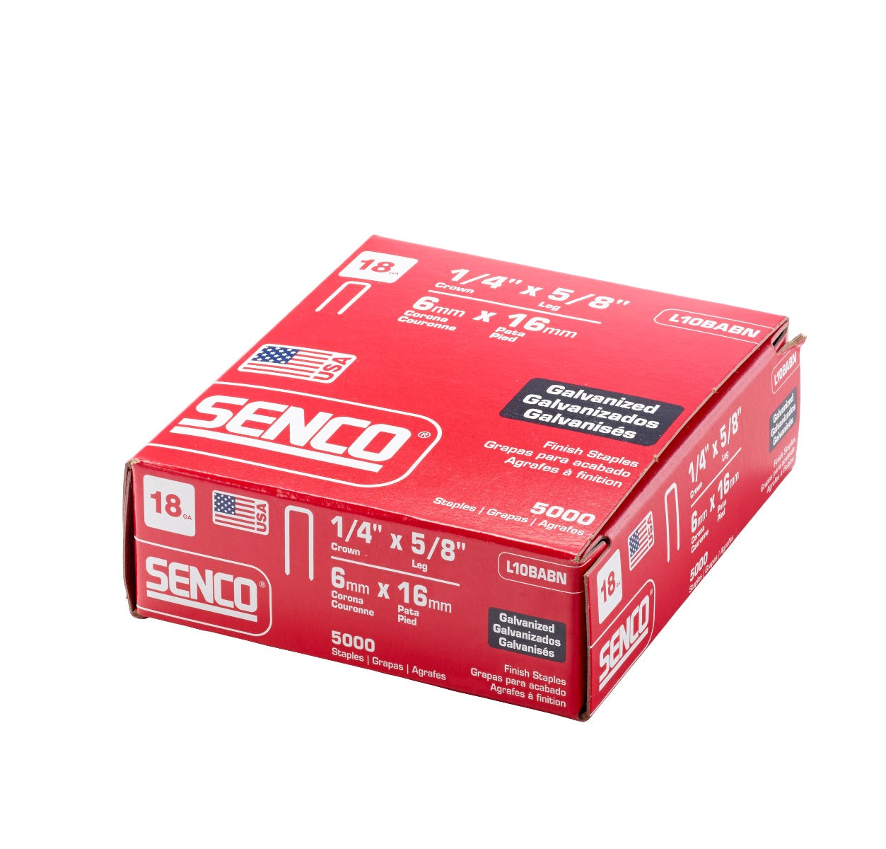 Senco 18 Ga. Crown 1/4inx5/8  Medium Wire Staples L10BABN