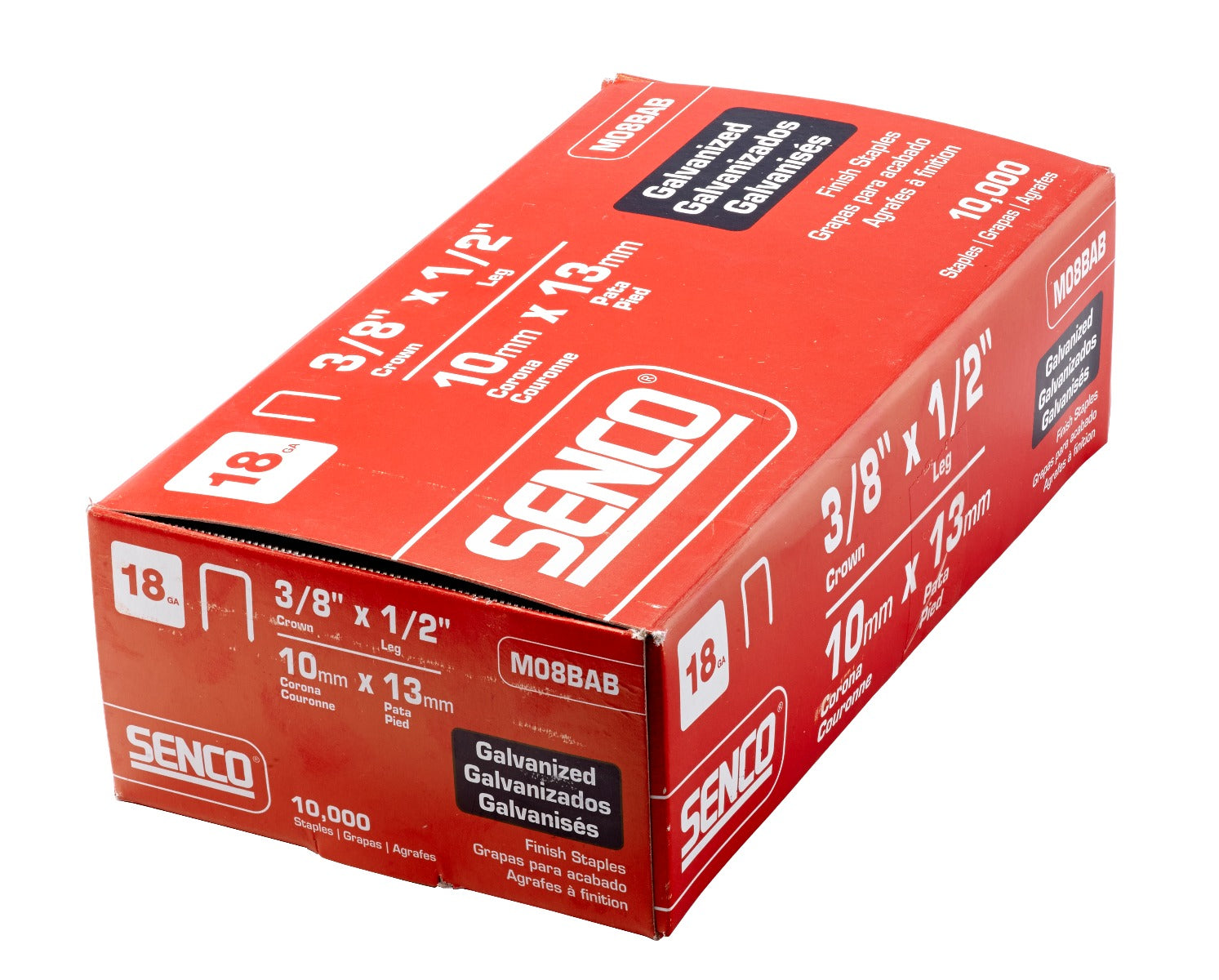 Senco 18 Ga. 3/8in Crown 1/2in Medium Wire Staples M08BAB