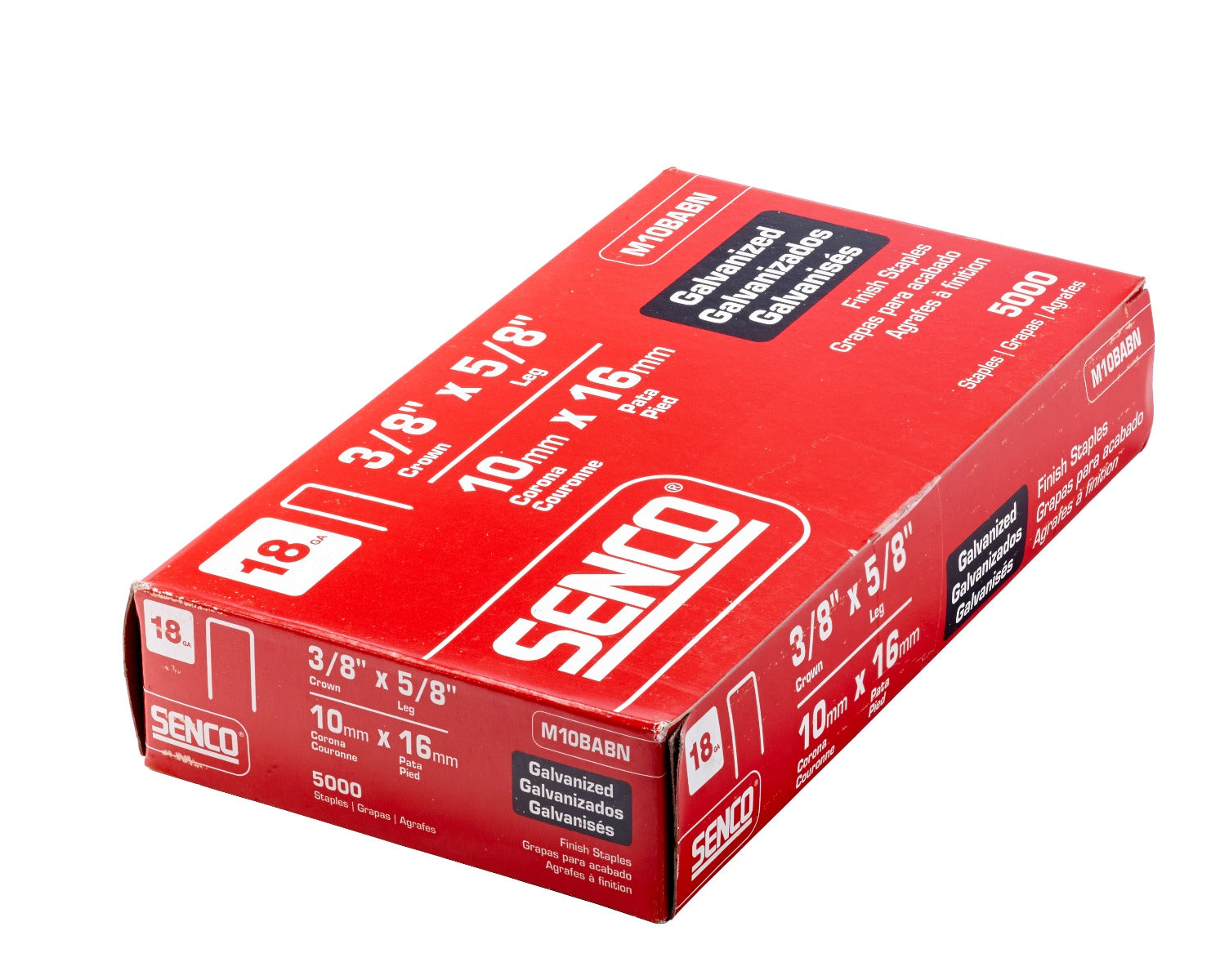 Senco 18 Ga. 3/8in Crown 5/8in Medium Wire Staples M10BABN