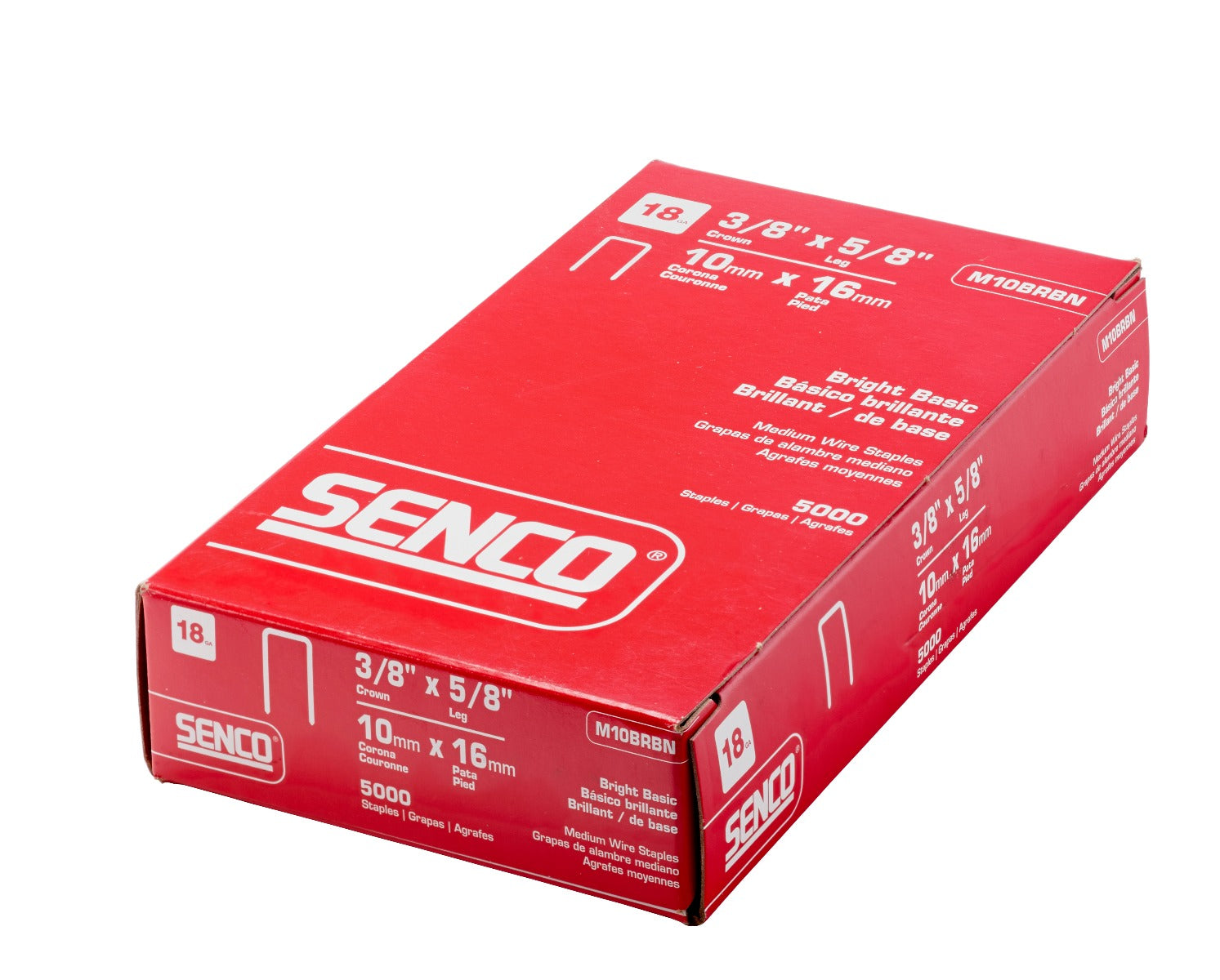 Senco 18 Ga. 3/8in Crown 5/8in Medium Wire Staples M10BRBN