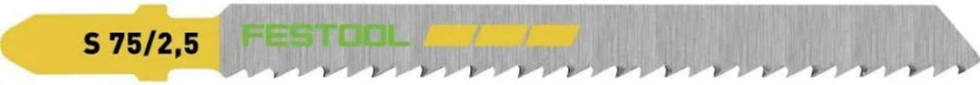Festool Wood Fine Cut 3 in. Jigsaw Blade S 75/2.5, 25-Pack 204257