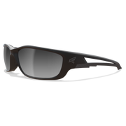 Edge Eyewear Kazbek XL Safety Glasses, Black Frame, Silver Mirror Lens SK-XL117