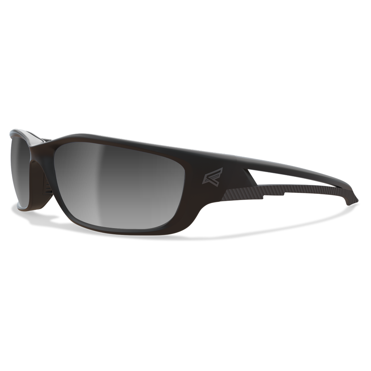 Edge Eyewear Kazbek XL Safety Glasses, Black Frame, Silver Mirror Lens SK-XL117