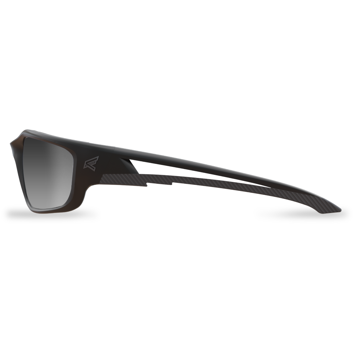Edge Eyewear Kazbek XL Safety Glasses, Black Frame, Silver Mirror Lens SK-XL117