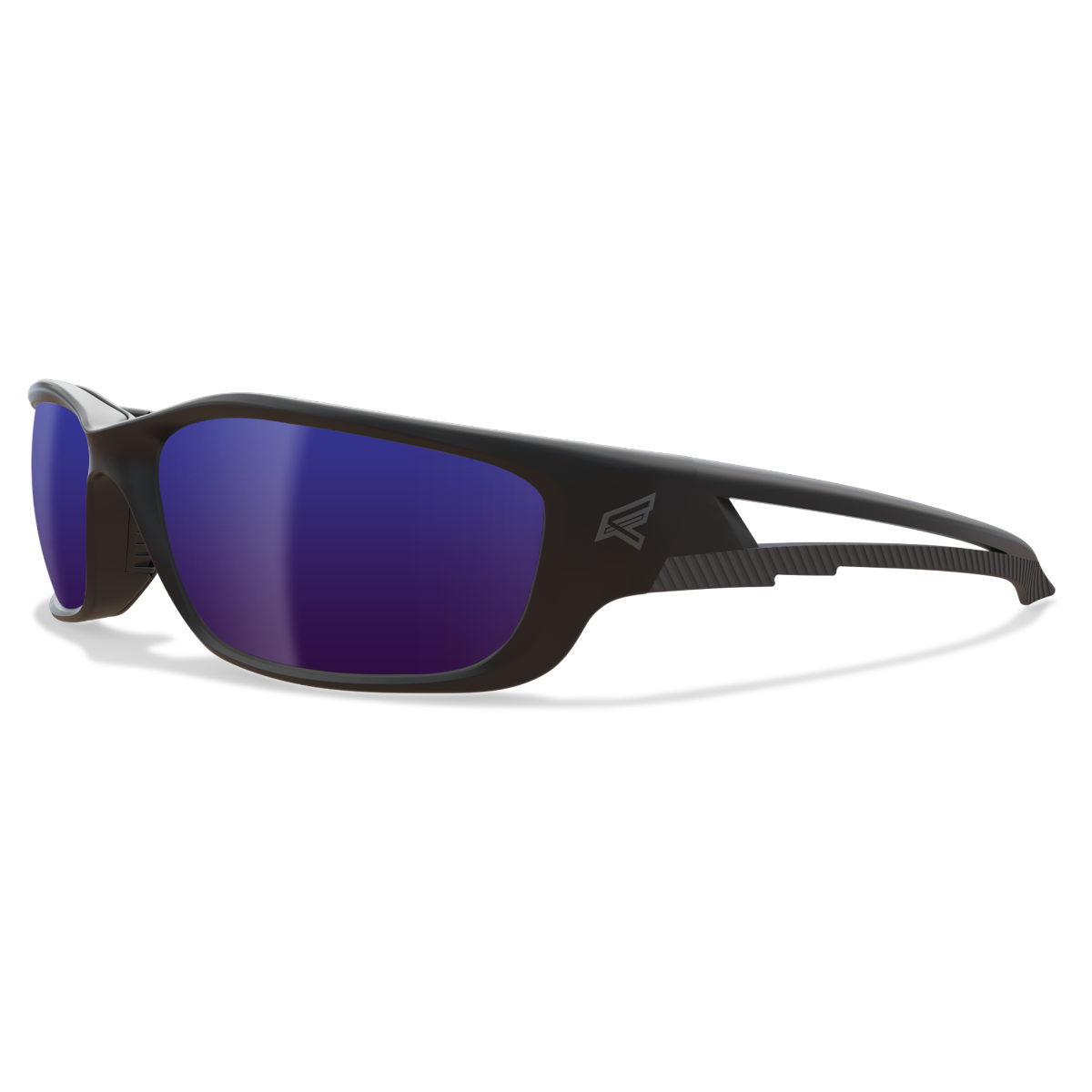 Edge Eyewear Kazbek XL Safety Glasses, Black Frame, Blue Mirror Lens SK-XL118