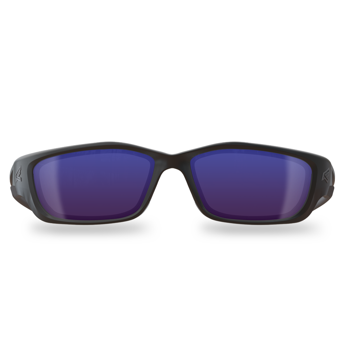 Edge Eyewear Kazbek XL Safety Glasses, Black Frame, Blue Mirror Lens SK-XL118