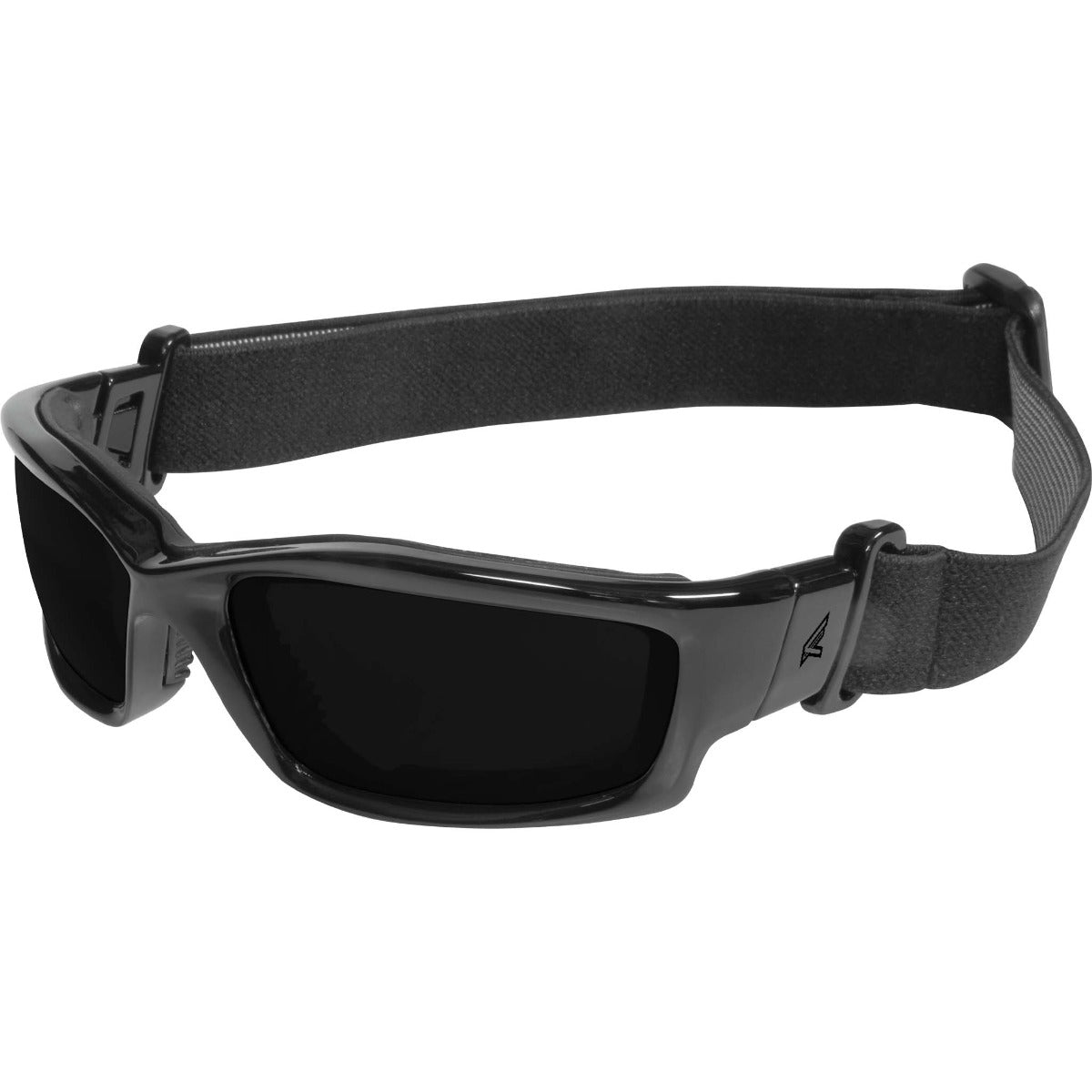 Edge Eyewear SK116-SP, Edge Eyewear Kazbek Conversion Kit Safety Glasses, Black Frame & Strap, Smoke Vapor Shield Lens SK116-SP