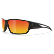 Edge Eyewear Kazbek Safety Glasses, Black Frame, Aqua Precision Red Mirror Lens SKAP119