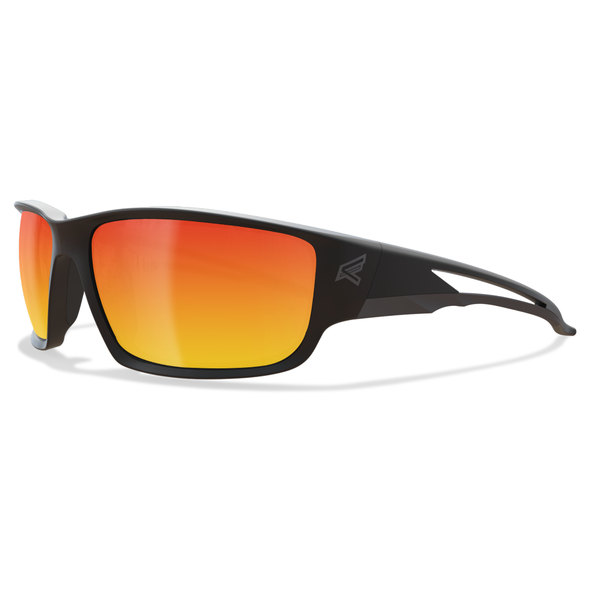 Edge Eyewear Kazbek Safety Glasses, Black Frame, Aqua Precision Red Mirror Lens SKAP119