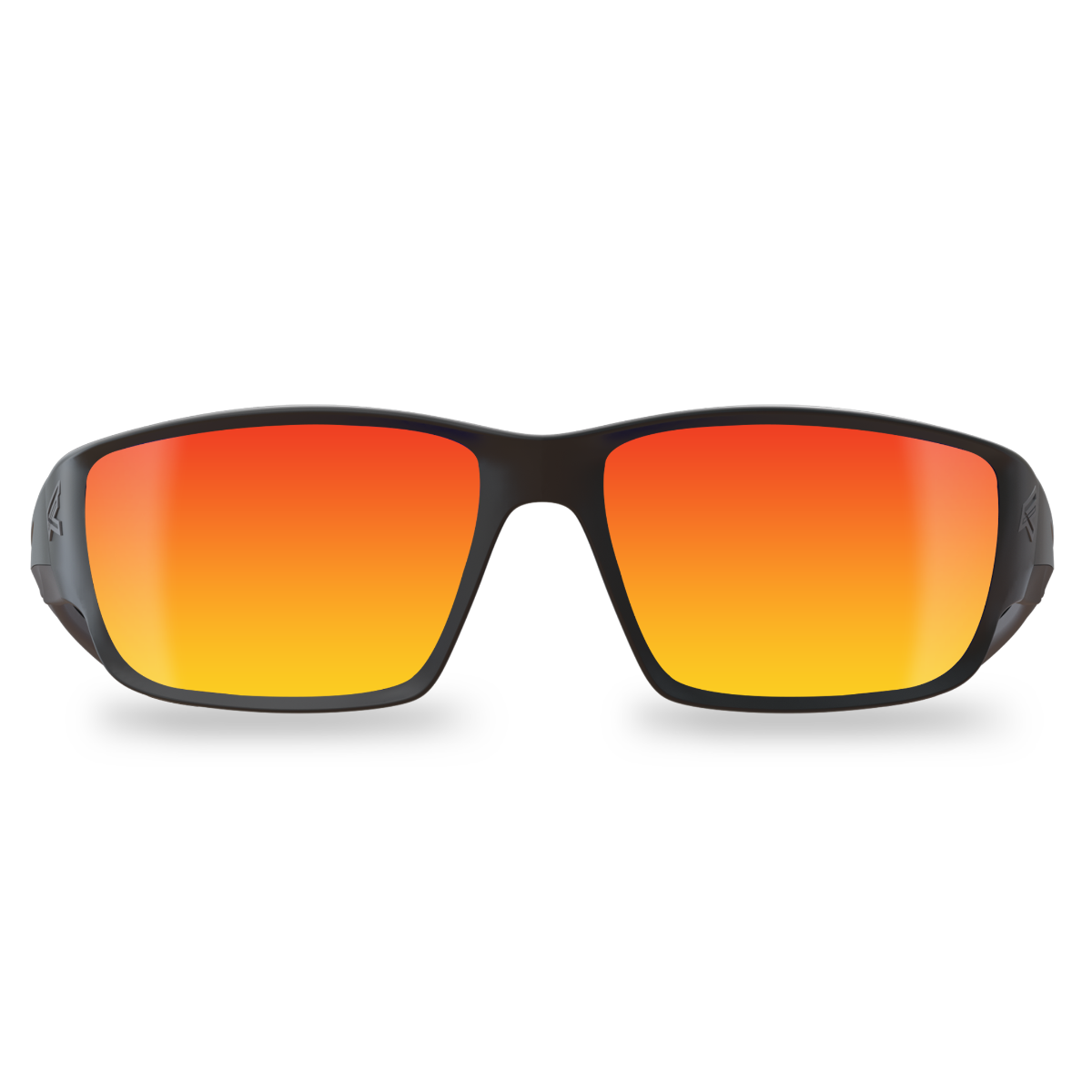 Edge Eyewear Kazbek Safety Glasses, Black Frame, Aqua Precision Red Mirror Lens SKAP119