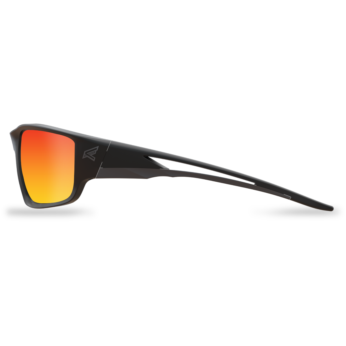 Edge Eyewear Kazbek Safety Glasses, Black Frame, Aqua Precision Red Mirror Lens SKAP119
