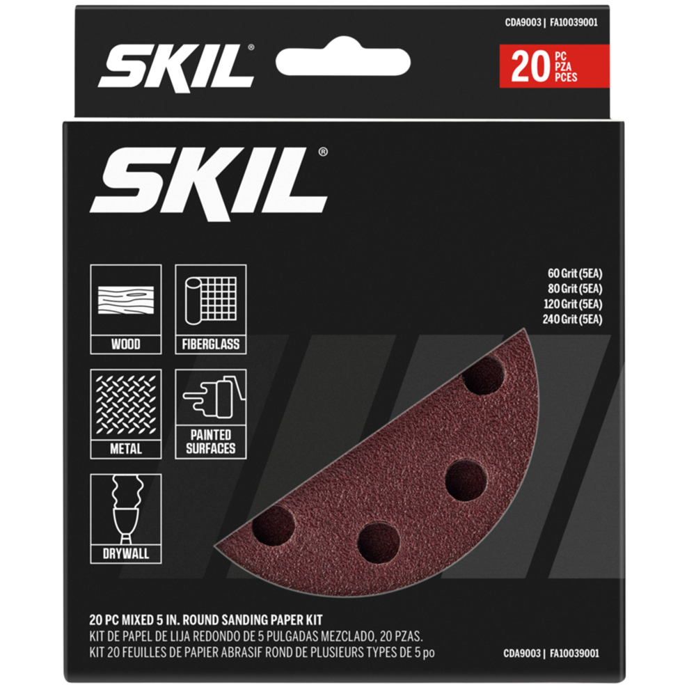 Skil 20-Piece Mixed 5 in. Round Sanding Paper Kit CDA9003