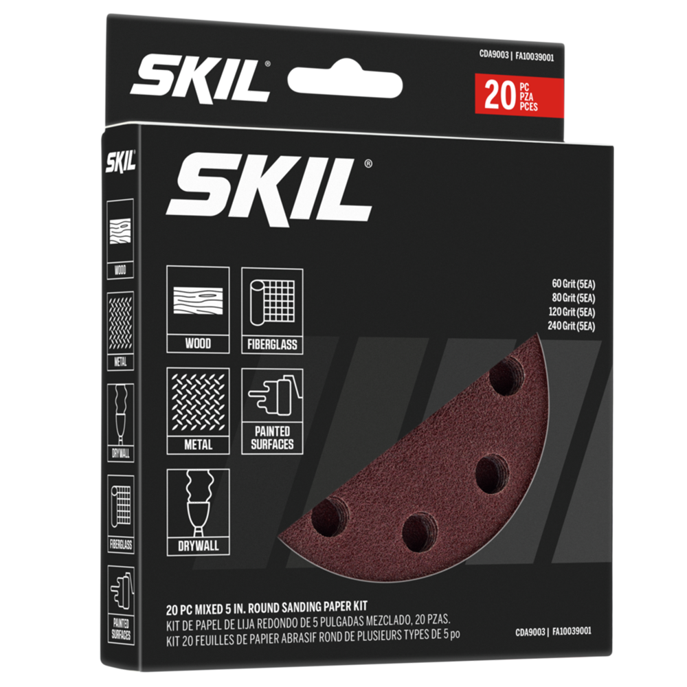 Skil 20-Piece Mixed 5 in. Round Sanding Paper Kit CDA9003