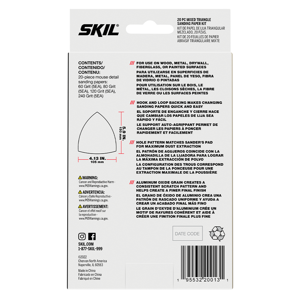 Skil 20-Piece Mixed Triangle Sanding Paper Kit CDA9004