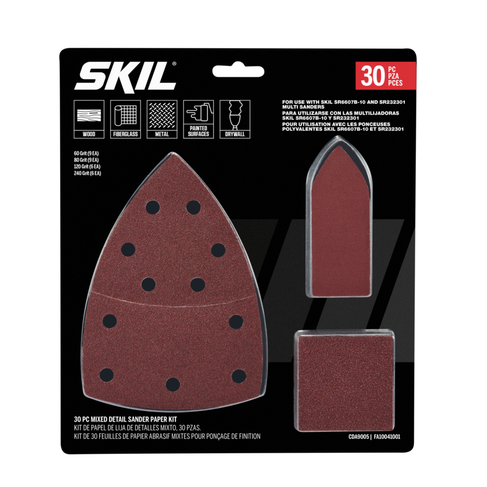 Skil 30pc Mixed Triangle and Detailed Sanding Paper Kit CDA9005