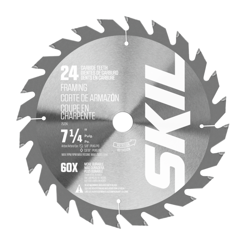 Skil 7-1/4 in. 24-Tooth Carbide Circular Saw Framing Blade 75724W