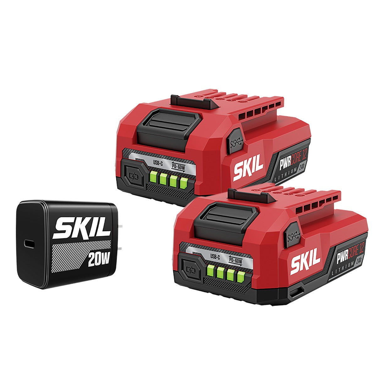 Skil PWR CORE 12 2 x 2.0Ah 12V USB-C Battery and Charger Starter Kit CB5020A-22