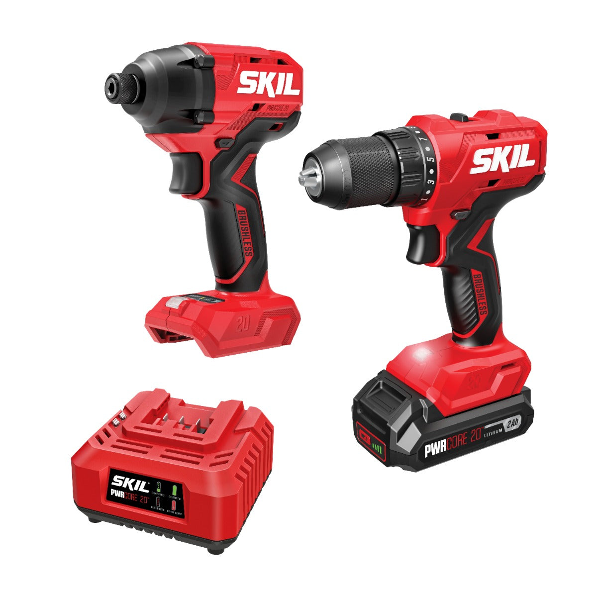 Skil 20V Brushless Drill Driver & Impact Driver Combo Kit CB8002B-10