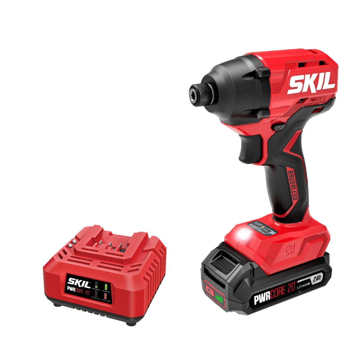 Skil PWR CORE 20 Brushless 20V 1/4" Hex Impact Driver Kit ID6720B-10