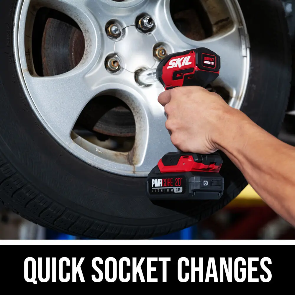 Skil PWRCORE 20 Brushless 20V 3/8 in. Compact Impact Wrench Kit IW6739B-10