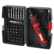 Skil Rechargeable 4V Screwdriver with Circuit Sensor Technology & 45 PC Bit Kit SD561204
