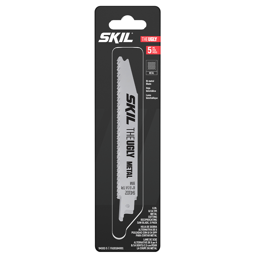 Skil The UGLY 6 in. 8/14 TPI Metal Cutting Reciprocating Saw Blade, 5-Pack 94102-5