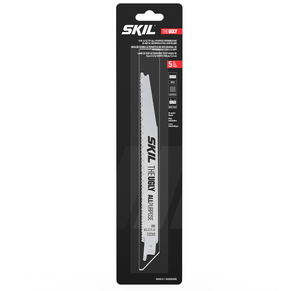 Skil The UGLY 8 in. 6/12 TPI All-Purpose Reciprocating Saw Blade, 5-Pack 94101-5