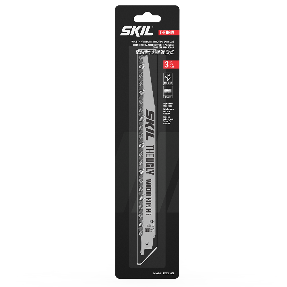 Skil The UGLY 9 in. 5-TPI Wood Cutting Reciprocating Saw Blade, 3-Pack 94100-3