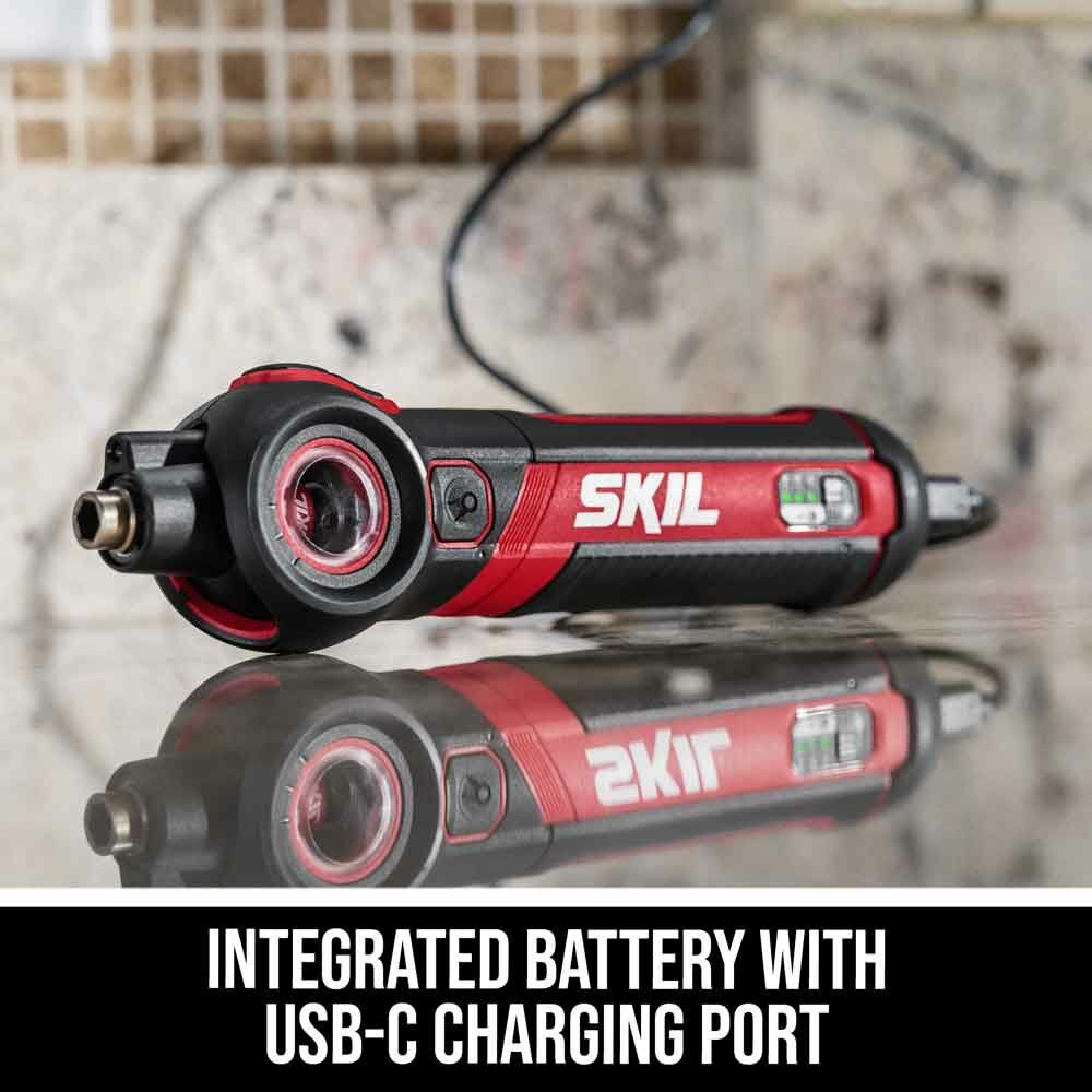 Skil Twist 2.0 Rechargeable 4V Screwdriver with 28 PC Bit Kit SD5619-02