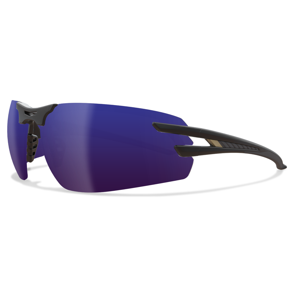 Edge Eyewear Salita Safety Glasses, Black Frame, Blue Mirror Lens SL118
