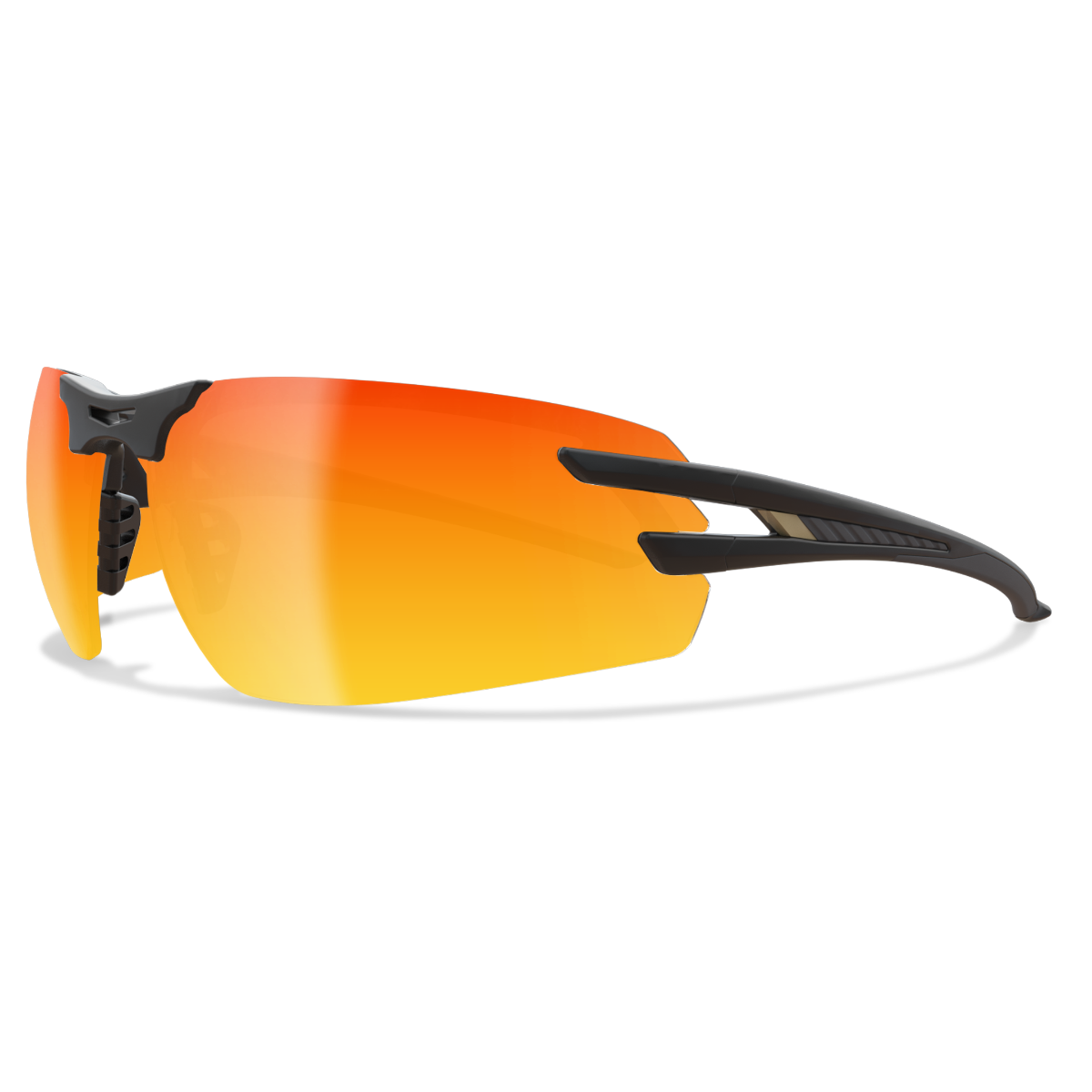 Edge Eyewear Salita Safety Glasses, Black Frame, Aqua Precision Red Mirror Lens SLAP119