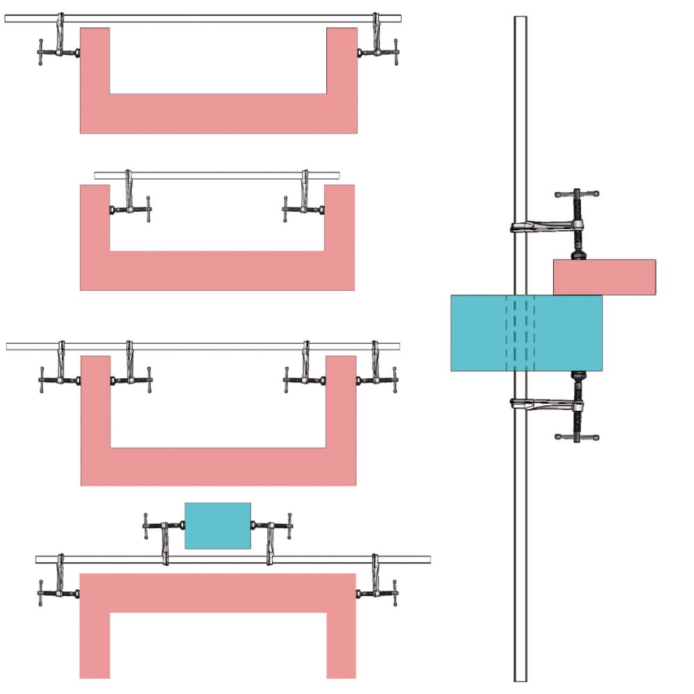Bessey Tools 118 in. Double Force All-Steel Variable Bar Clamp Set, 5-1/2 in. Throat Depth GSV300M
