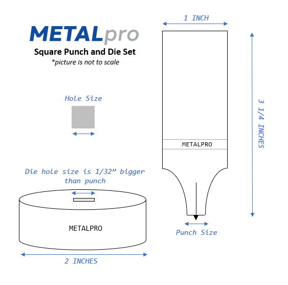 MetalPro 1/4 in. Square Punch and Die Set MP8050