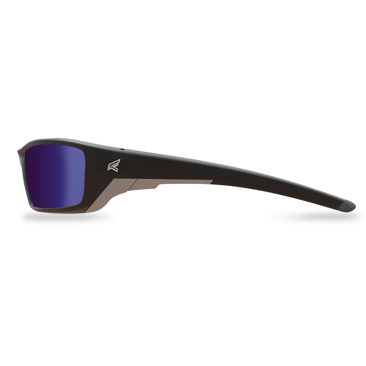 Edge Eyewear Reclus Safety Glasses, Black Frame, Blue Mirror Lens SR118