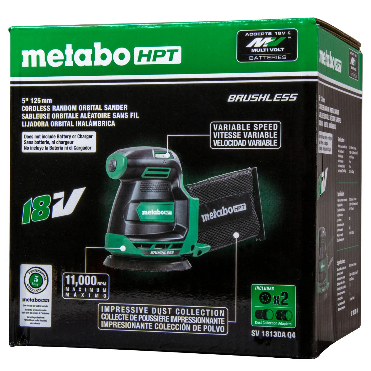 Metabo 18V Cordless 5 in. Random Orbital Sander (Bare Tool) SV1813DAQ4M