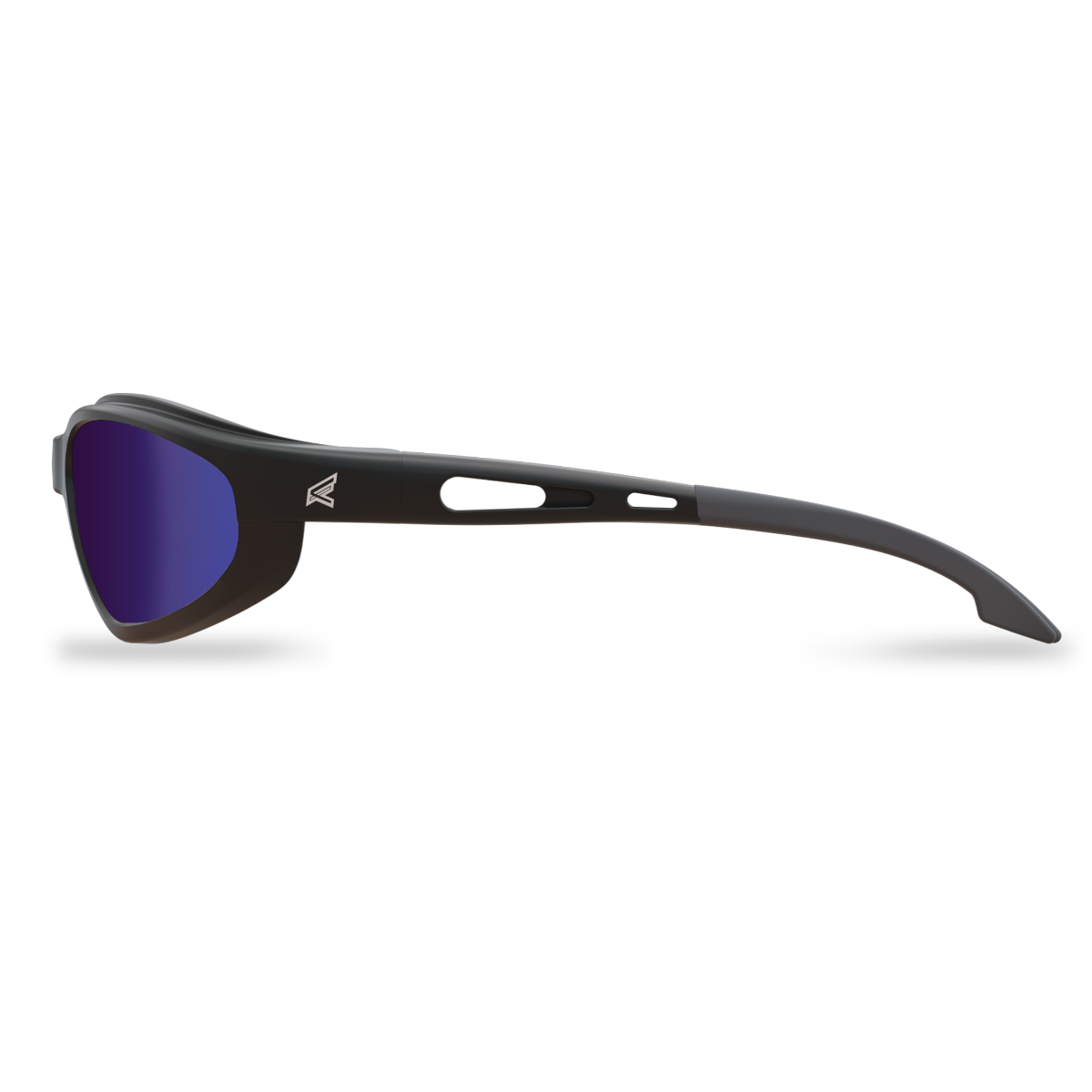 Edge Eyewear Dakura Safety Glasses, Black Frame, Blue Mirror Lens SW118