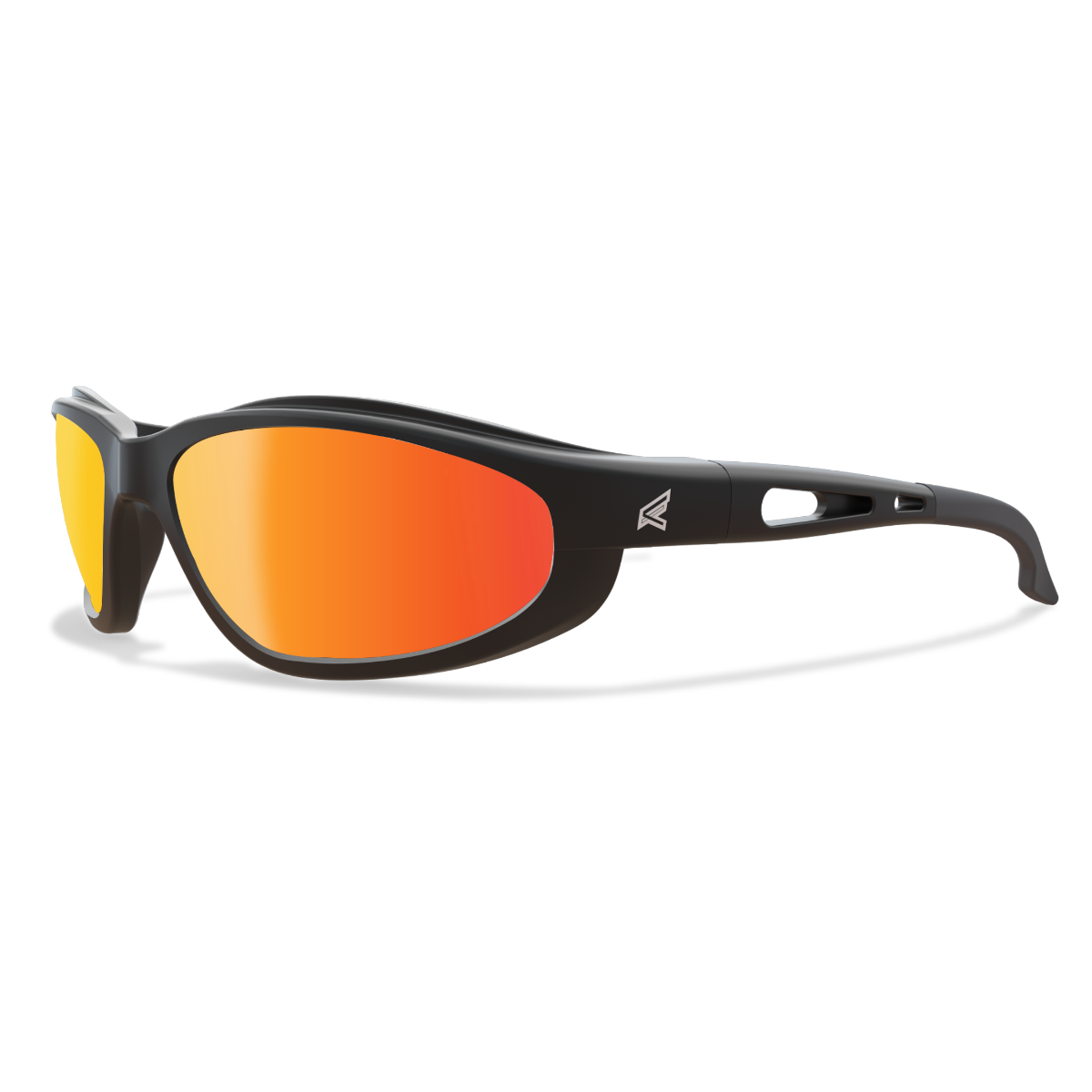 Edge Eyewear Dakura Safety Glasses, Black Frame, Aqua Precision Red Mirror Lens SWAP119