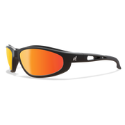 Edge Eyewear Dakura Safety Glasses, Black Frame, Aqua Precision Red Mirror Lens SWAP119