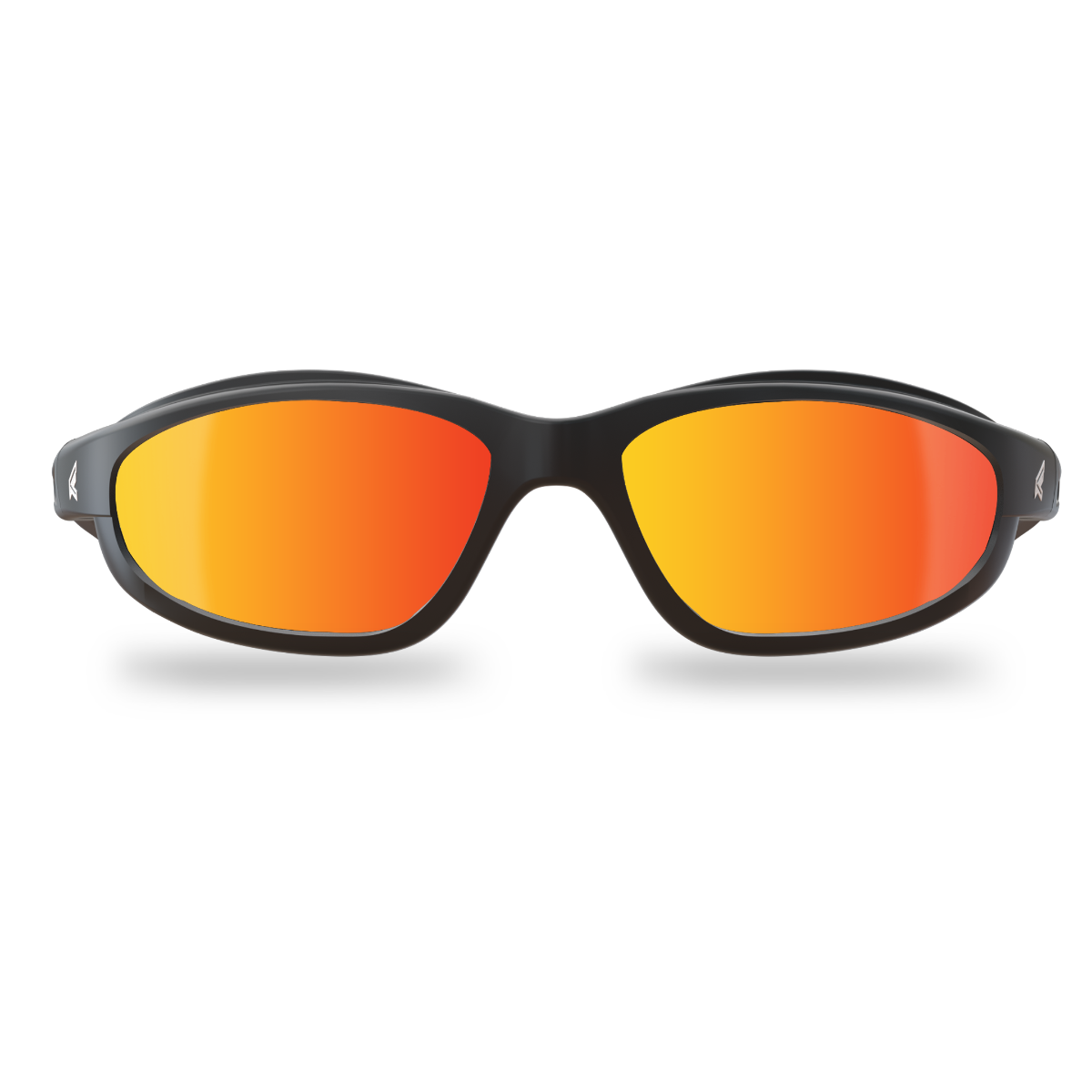 Edge Eyewear Dakura Safety Glasses, Black Frame, Aqua Precision Red Mirror Lens SWAP119
