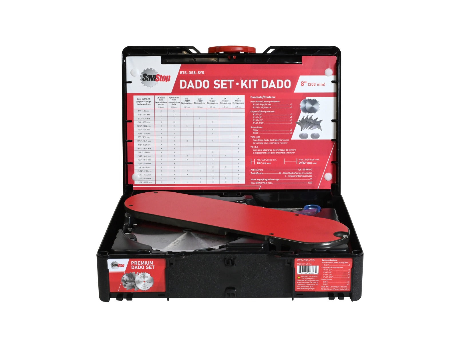 SawStop 8" Premium Dado Set with Systainer BTS-DS8-SYS