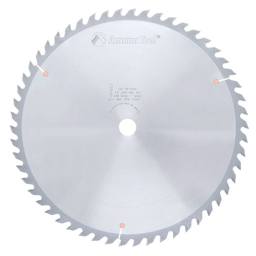 Amana Tool 14 in /54T Thin Kerf. A.T.B.Grind TB14540
