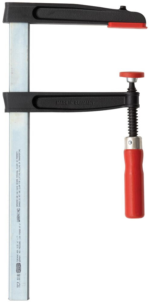 Bessey Tools 12 in. Malleable Cast Bar Clamp, 5-1/2 in. Throat Depth, Wood Handle TC5.512