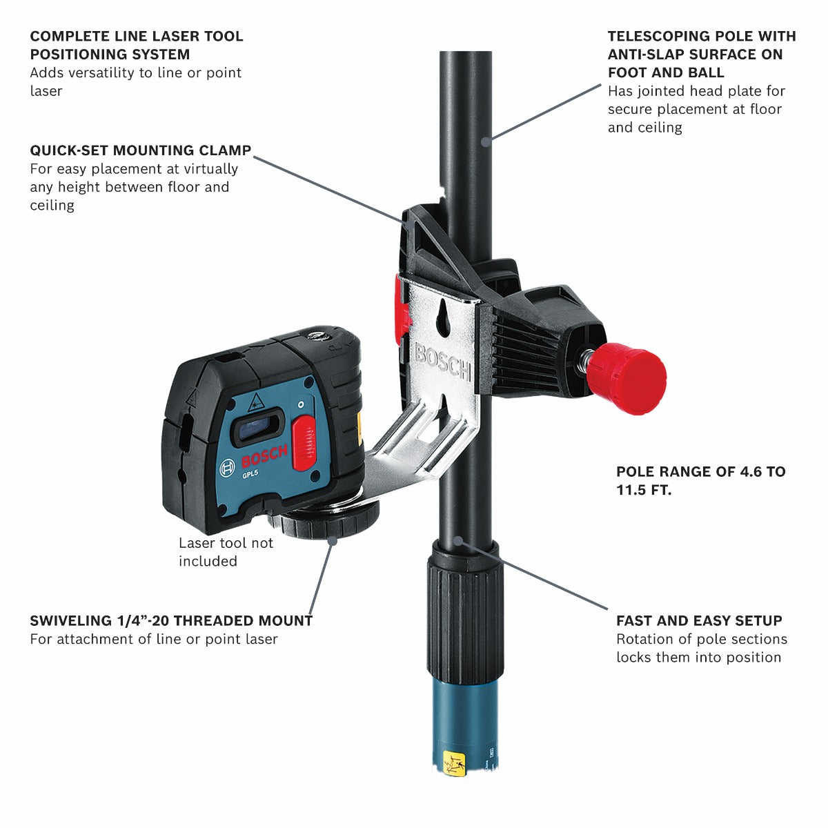 Bosch 11-1/2' Telescoping Pole System BP350