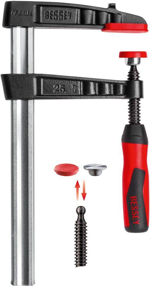 Bessey Tools 12 in. Malleable Cast Bar Clamp, 4-1/2 in. Throat Depth, 2K Handle TG4.512+2K
