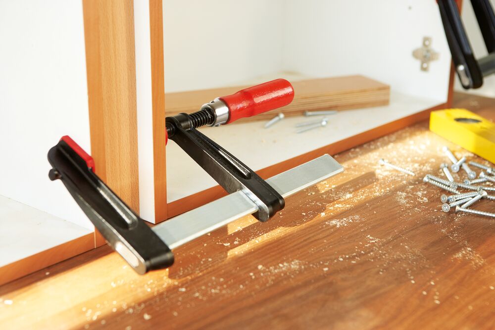 Bessey Tools 12 in. Malleable Cast Bar Clamp, 5-1/2 in. Throat Depth, Wood Handle TC5.512