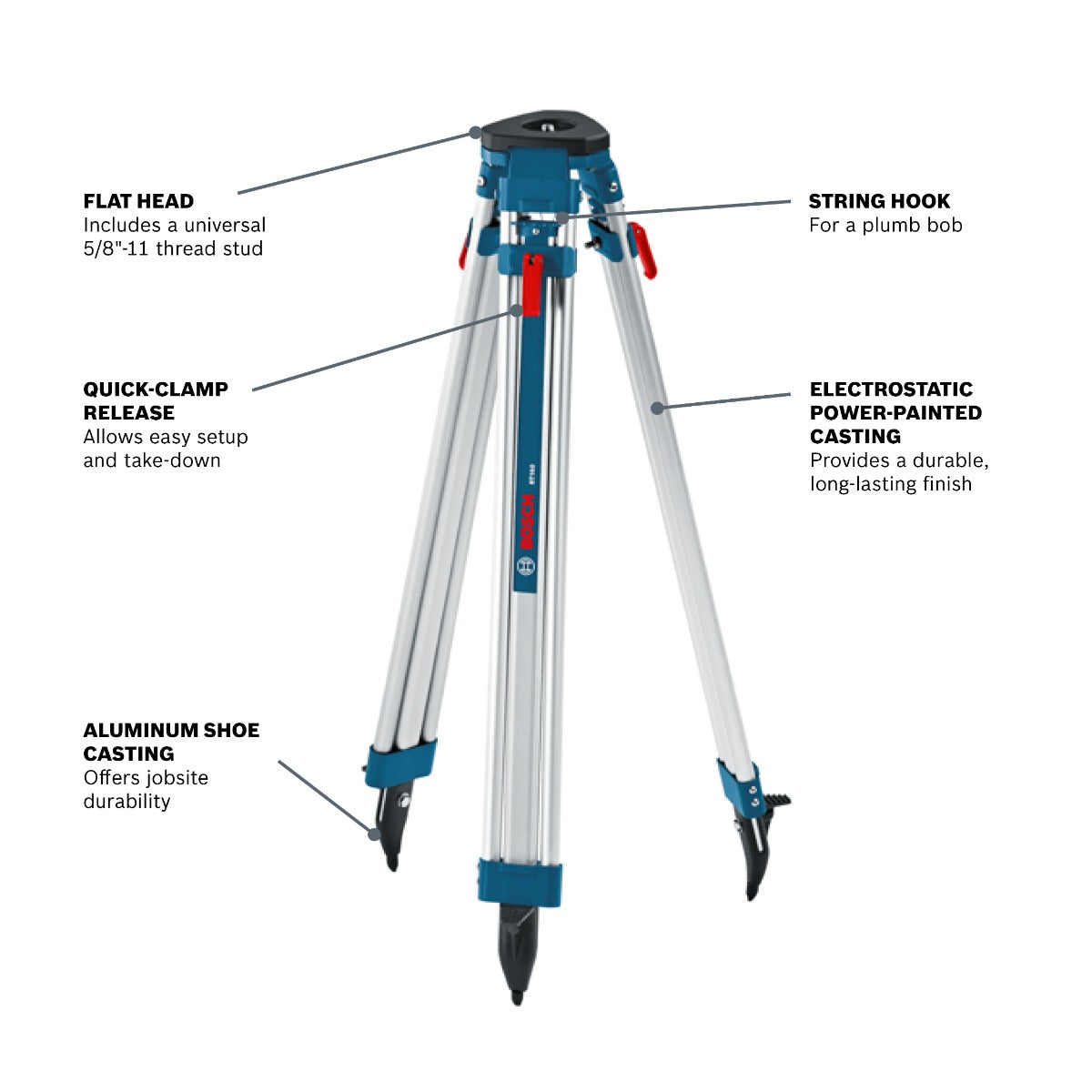 Bosch 63" Aluminum Contractors' Tripod BT160