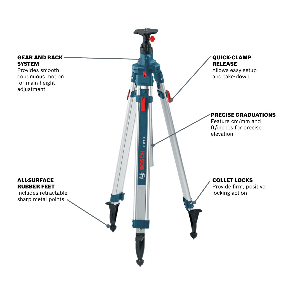 Bosch Aluminum Elevator Tripod BT300HD